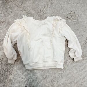 H&M Cream Lace-Accent Kids Sweatshirt